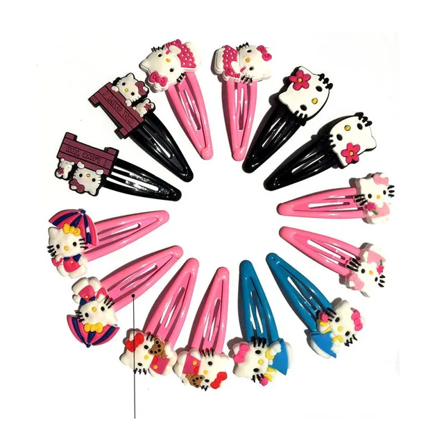 1pair/2pcs Cartoon Hello Kitty PVC Cute Hair Clips Headwear Girls Hair