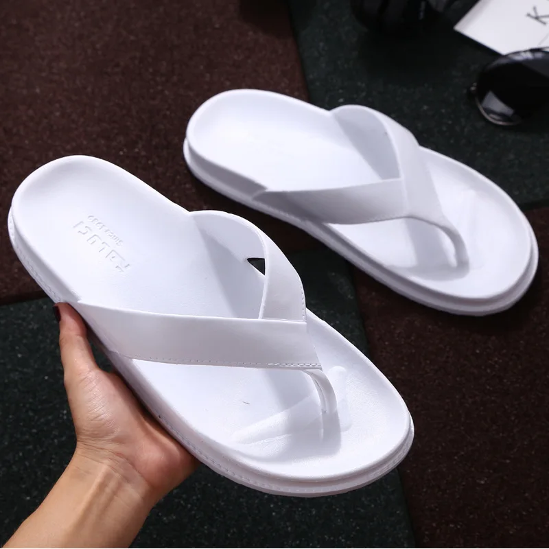 

Flat with Beach Outside Men's Slippers Solid Fashion Summer Flip Flops Concise Men Shoes