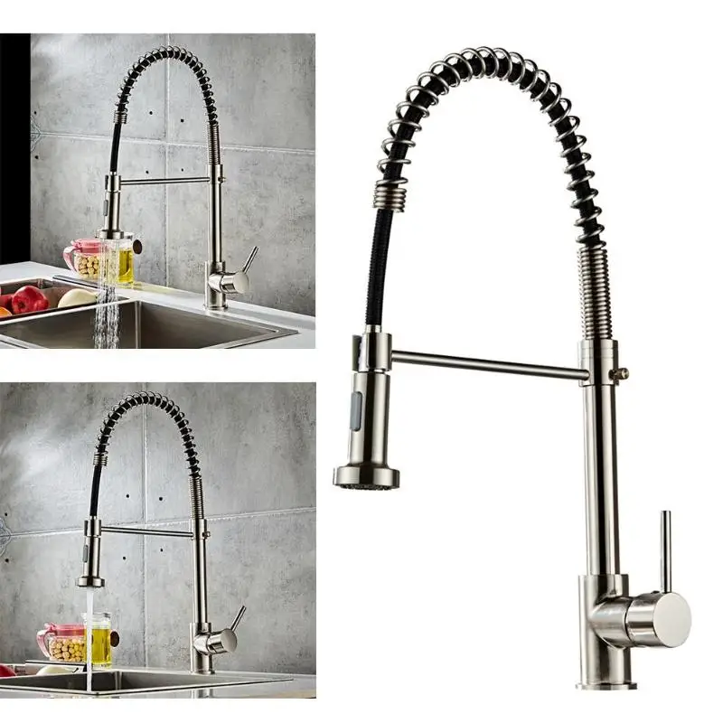 

1 Hole Pull-down Faucet Spray Head Brush Nylon Water Pipe Kitchen Home Supplies