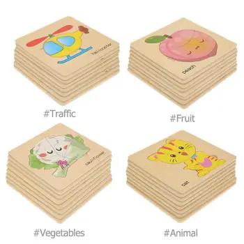 

8pcs/set Puzzle Board Toy Cartoon Wooden 3D Puzzle Jigsaw Toys Baby Educational Wooden Toy for Children Learning Developing Toys