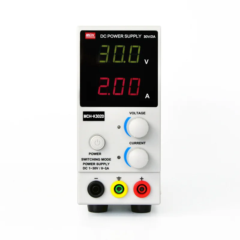 

MCH-K302D 110V Mini Digital adjustable Switching Regulated Adjustable DC Power Supply Single Channel 30V 2A Phone PCB Repair US+