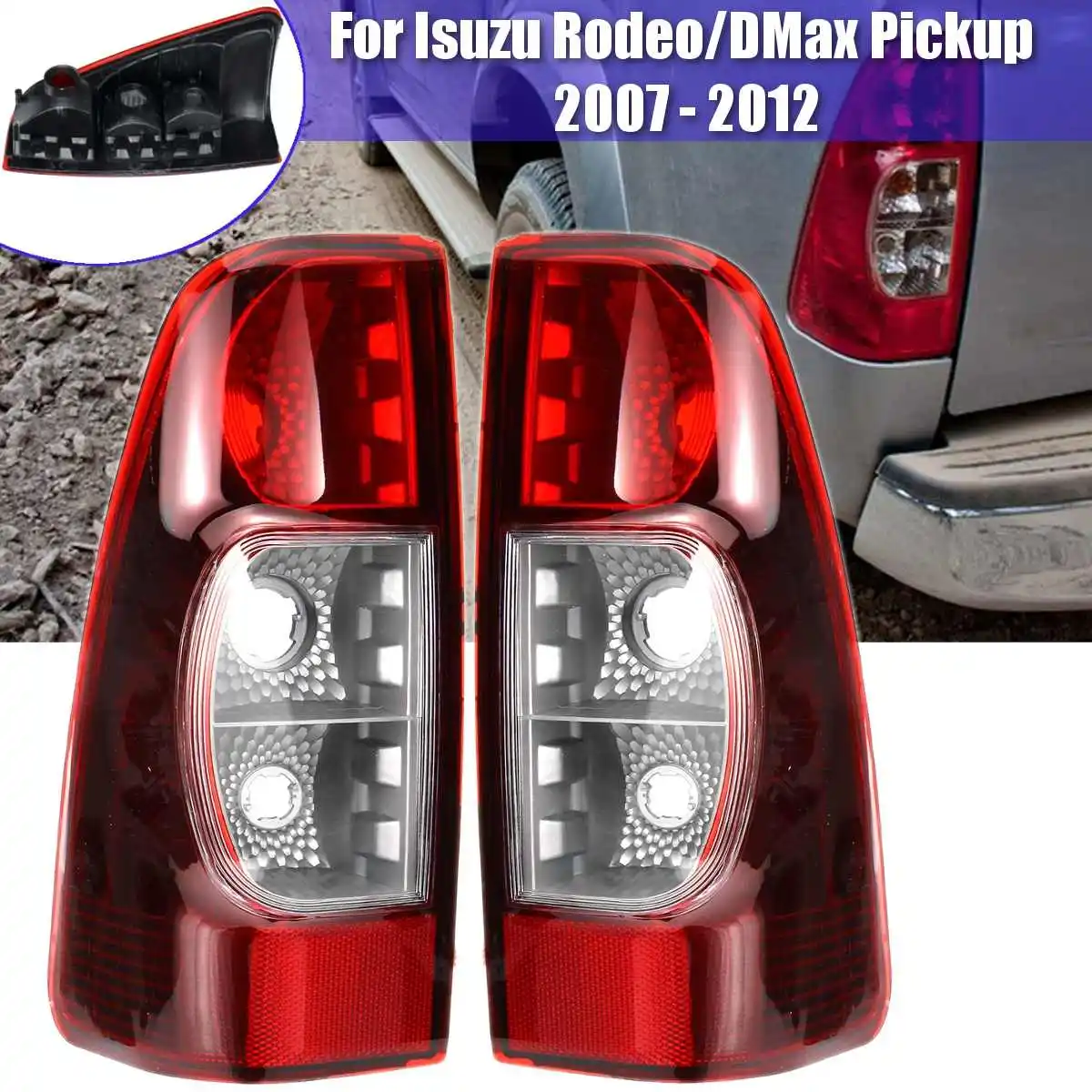 

1Pair Car Taillights For Isuzu Rodeo DMax Pickup 2007 2008 2009 2010 2011 2012 Tail Lights Rear Fog Brake Side Driving Lamp Drl