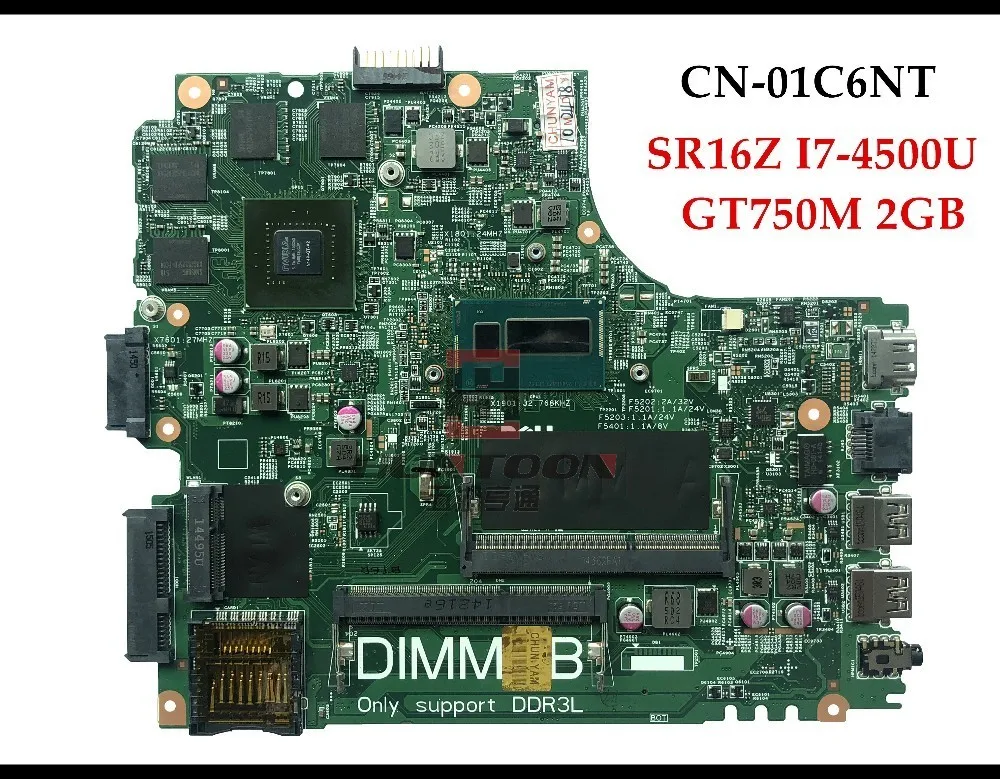 Оптовая продажа CN 01C6NT для Dell Inspiron 3437 5437 материнская плата ноутбука 1C6NT SR16Z I7 4500U GT750M