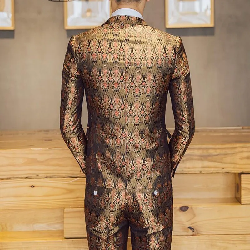 Brand New Slim Fit Casual Terno Masculino 3pcs/2pcs Suit Men Luxury New Pattern Dress Suits One Button Host Stage Tuxedo 3XL-M