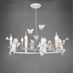Модные E14 подвесные светильники светодиодные лампы Смолы рожок/Малый скрипка Ангел искусство подвесные лампы Droplight Led люстра, висячая лампа