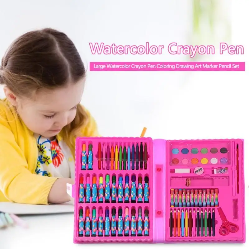 

Large Watercolor Crayon Pen Coloring Drawing Painting Art Marker Pencil Set Children Watercolor Pen Safe Non-toxic Graffiti