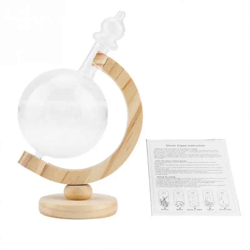 

Transparent Creative Globe-Shaped Glass Bottle Weather Storm Forecast Predictor Monitor Bottle Barometer Weather Predictor