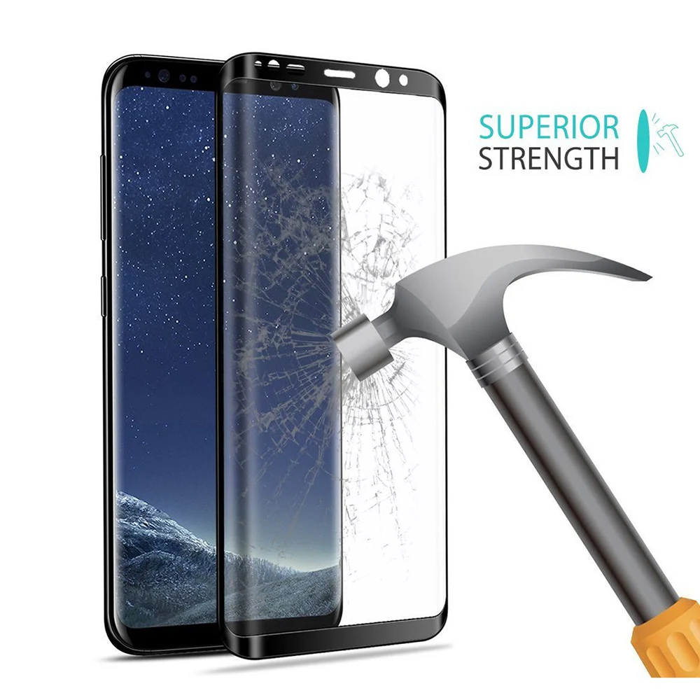 Full Coverage Screen Protector For Samsung Galaxy S9 Plus S8 Cover Protective 9H Glass Film Note 8 A5 A3 A7 | Мобильные телефоны и