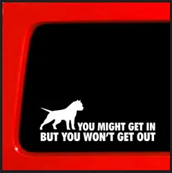 Вы можете войти, но вы не получите-Pitbull Home Protection sticker/Decal 20x7,5 см