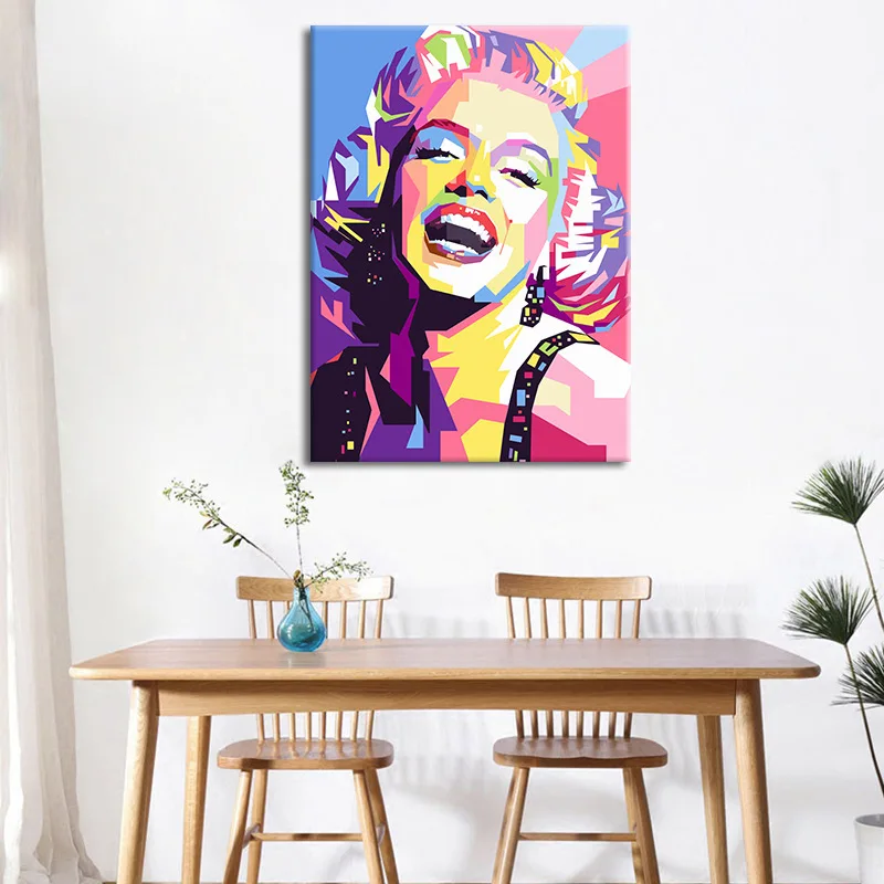 

Modern Watercolor Waterproof Wall Pictures for Living Room Canvas Painting Marilyn Monroe Movie Star Poster Decoration Home