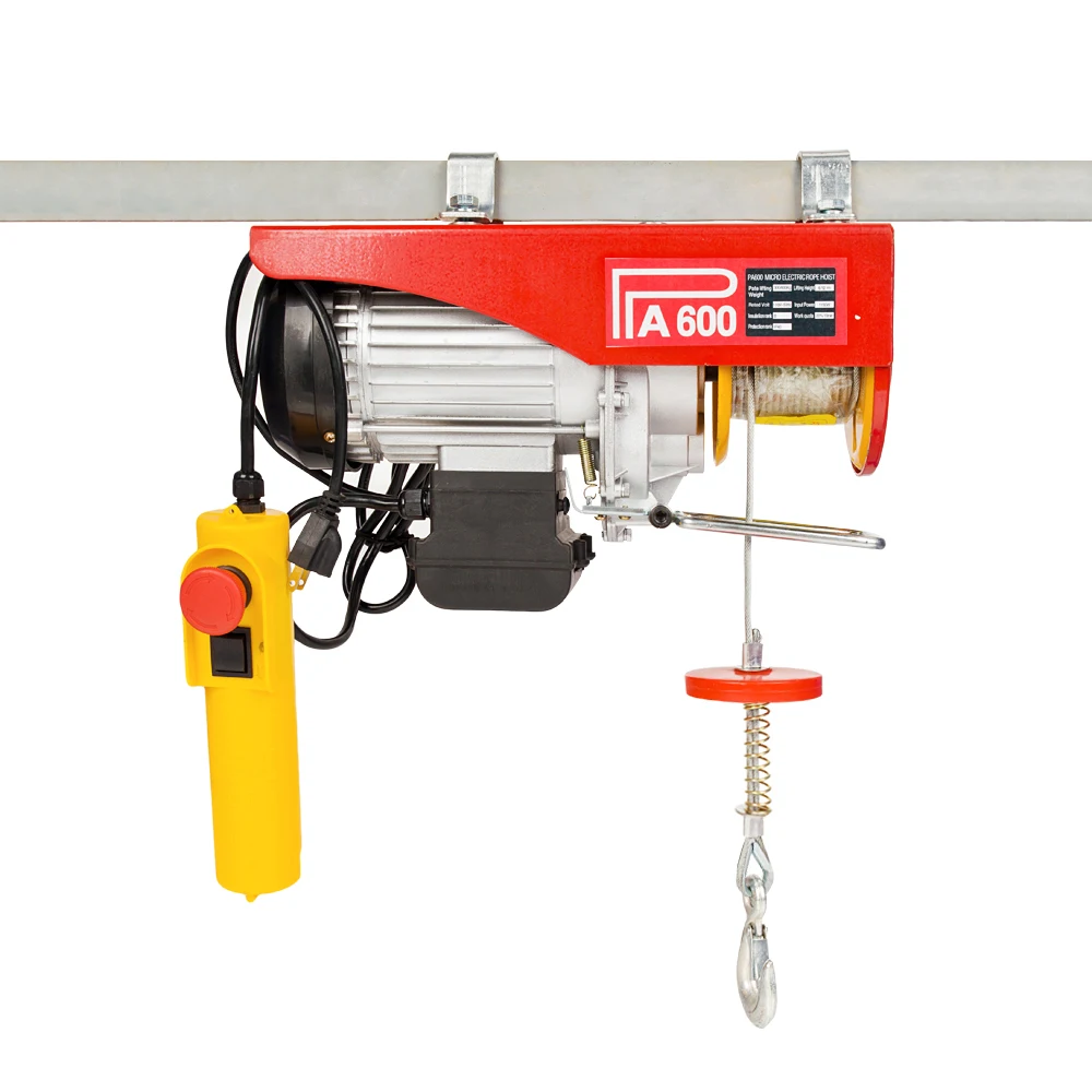 

300-600KG 220v Mini electric hoisting machine with wire rope pulling PA600