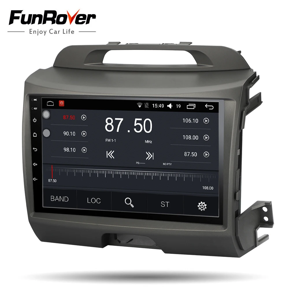 FUNROVER Radio de coche reproductor de DVD Multimedia Android8.0 2din navegación para KIA Sportage 2011-2015 grabadora estéreo Gps WIFI