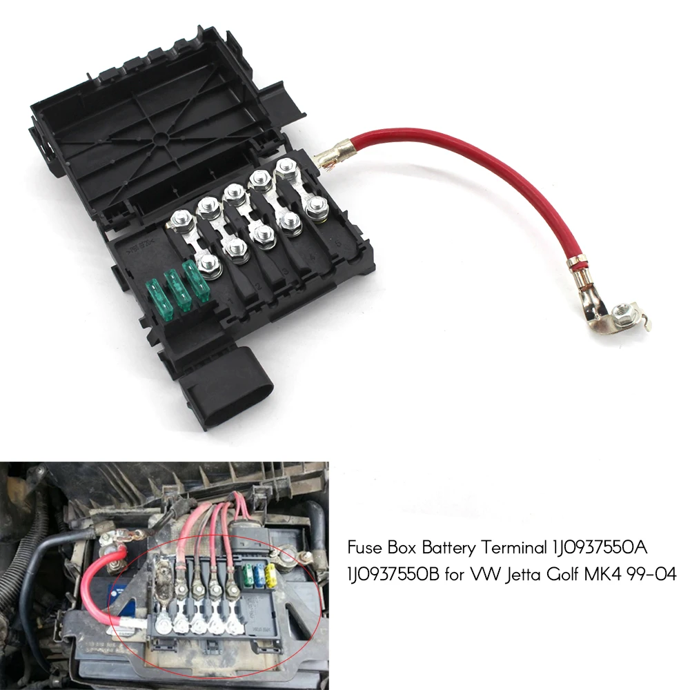 

Fuse Box Battery Terminal 1J0937550A 1J0937550B for VW Jetta Golf MK4 99-04 Car Accessories