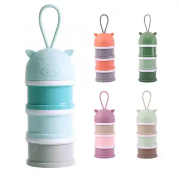 

3 layer Frog Style Portable Baby Food Storage Box Essential Cereal Cartoon Milk Powder Boxes Toddle Kids Formula Milk Container