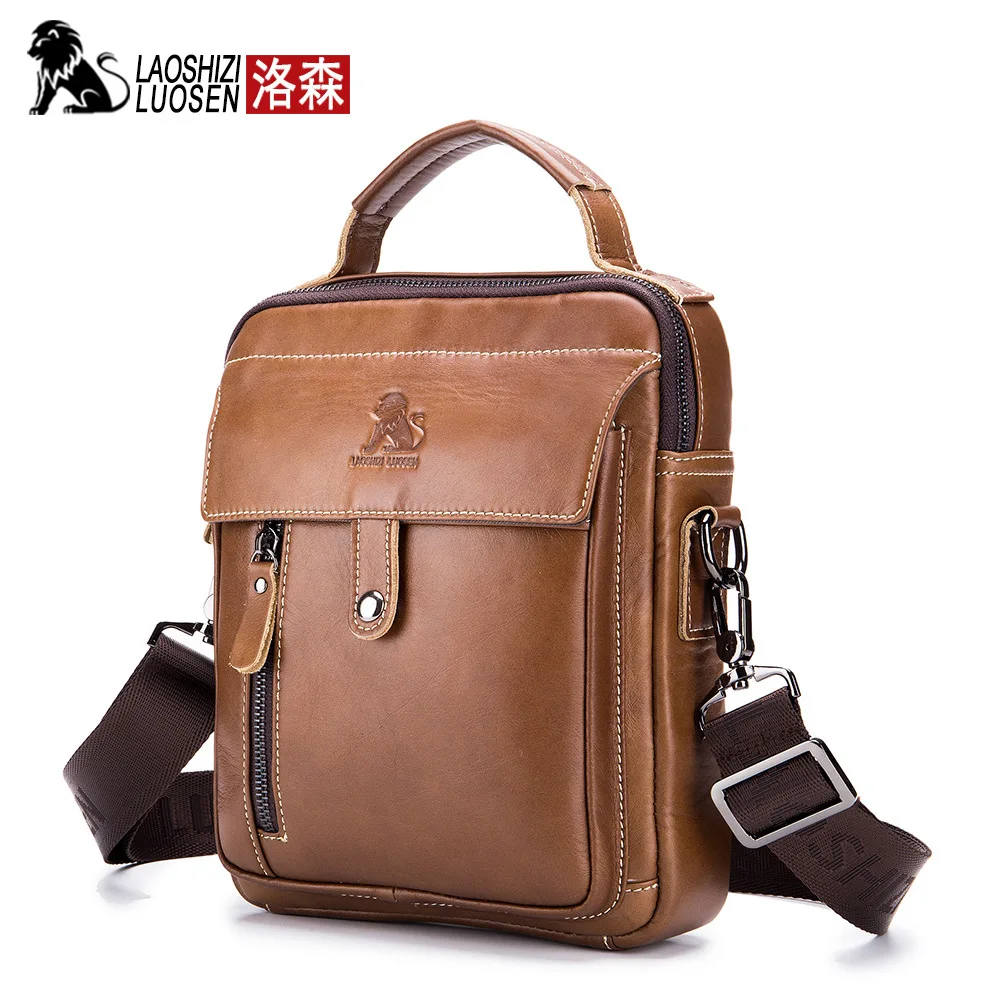 Genuine Leather Messenger Bags Men Travel Business Crossbody Shoulder ...