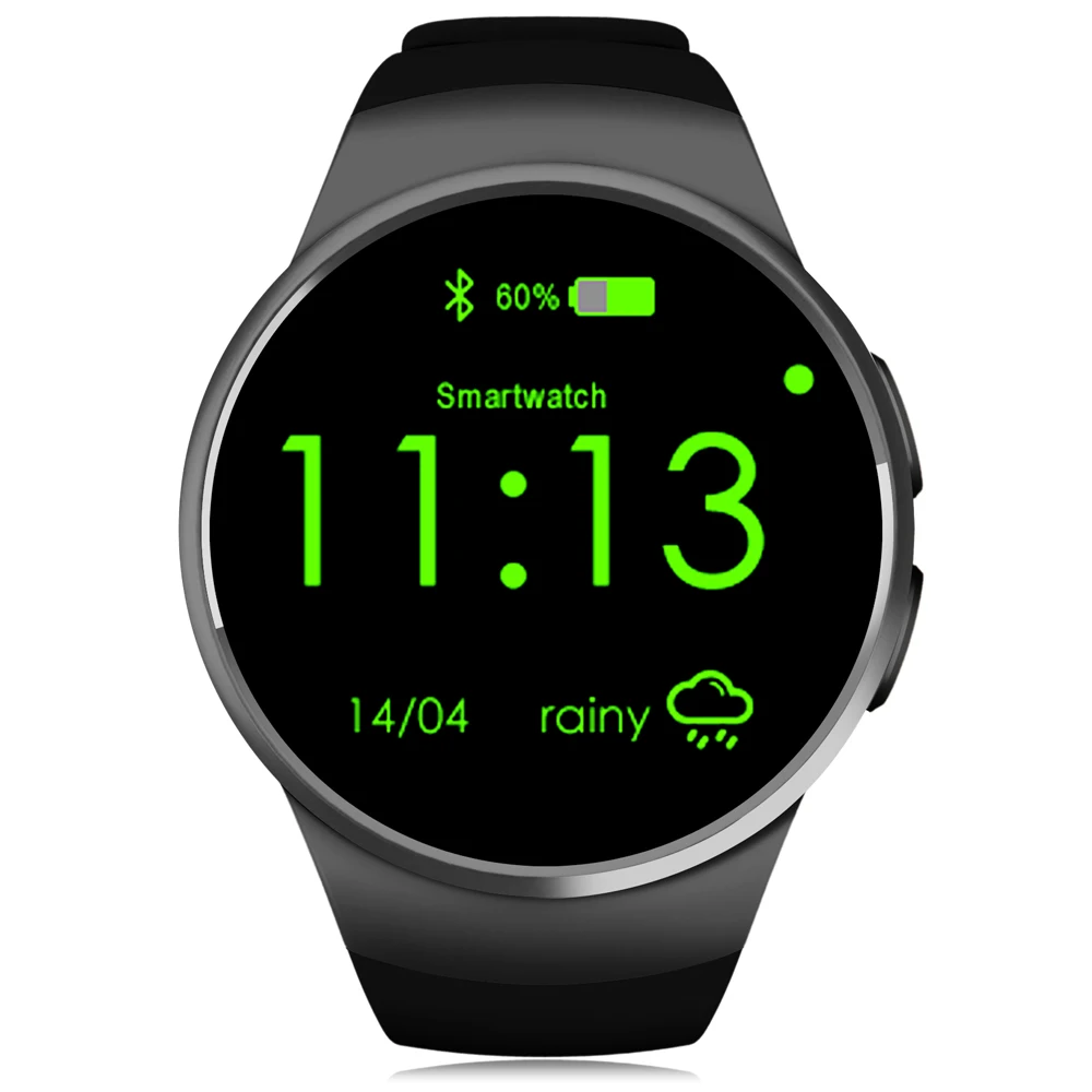 KingWear KW18 1,3 дюймовый круглый циферблат Smartwatch телефон MTK2502 ips экран Шагомер с напоминанием при сидении Bluetooth 4,0 сердечного ритма