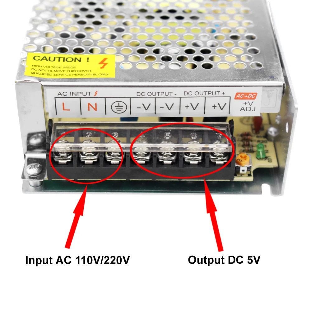 5 V fuente de alimentación 10a 50 W fuente Ac 220 V a 5 V potencia de conmutación fuente de alimentación 5 V 10a 50 W Fuente De alimentación De la Fuente De alimentación 5 V Fuente De alimentación
