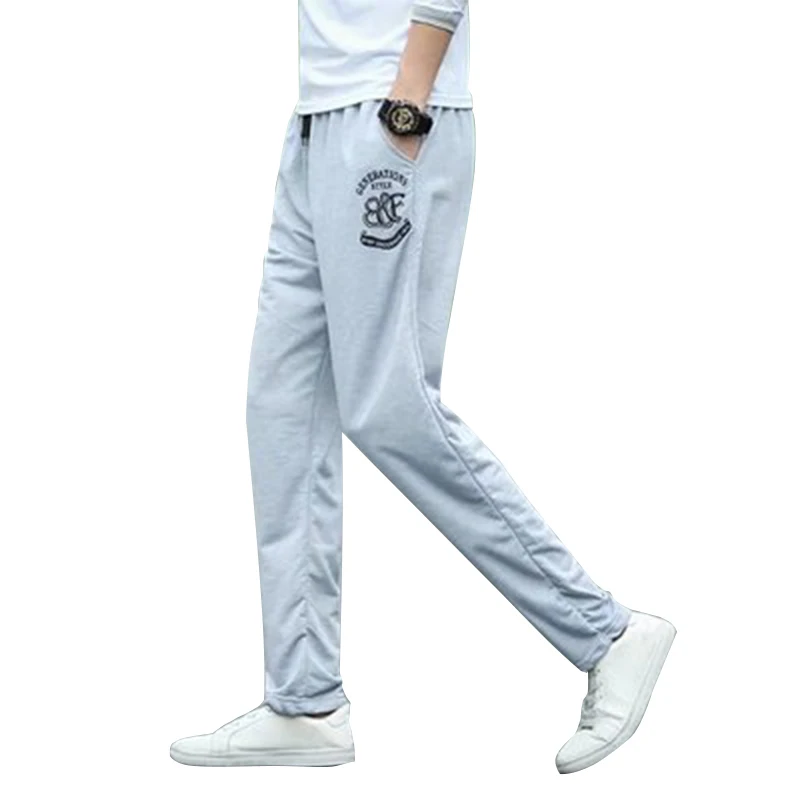 Autumn New Men Pant Cotton Solid Mid Waist Drawstring Sweatpants Elasticityl Slim Regular Casual Sport pantalon homme Best M-4XL