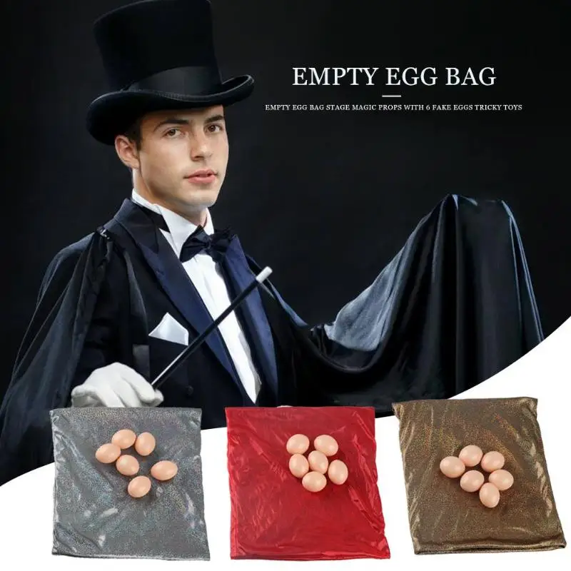 Empty Egg Bag Close Up Stage Street Magic Props with 6 Fake Eggs Tricky