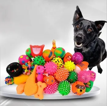 

Toys For Dogs Squeaky Dog Bones Christmas Toy Chihuahua Toy Chicken Rubber Dumbbell Chewing Funny Puppy Cat Vinyl Ball Fetching