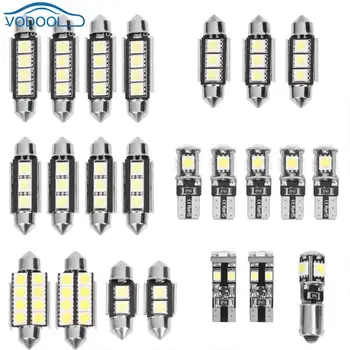 

23pcs 5050/1206 T10 BA9S Festoon LED Car Interior Dome Reading Light License Plate Lamp Bulbs For Car Styling Accessaries