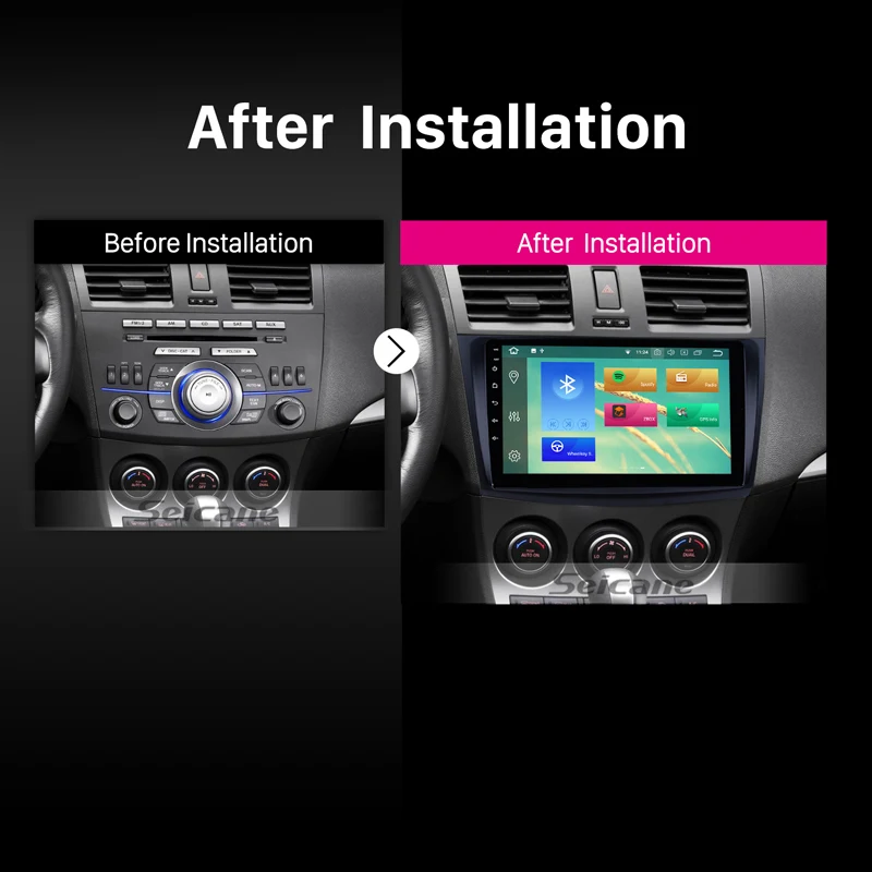 Flash Deal Seicane 9" Android 8.0/8.1 Car Radio For 2009 2010 2011 2012 Mazda 3 Axela GPS Multimedia Player Touchscreen 4G Wifi Head Unit 5