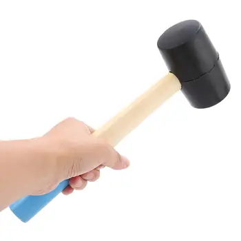 

Rubber Head Hammer Rubber Mallet With Wooden Handle Tile Decoration Installing Tool Friendly Light Portable Mini Hammer