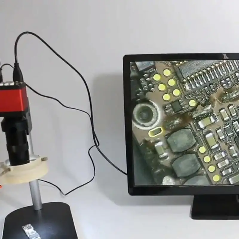  Microscope Sets HD 13MP 60F/S HDMI VGA Industrial Electron Microscope Camera+130X C Mount Lens+56 L