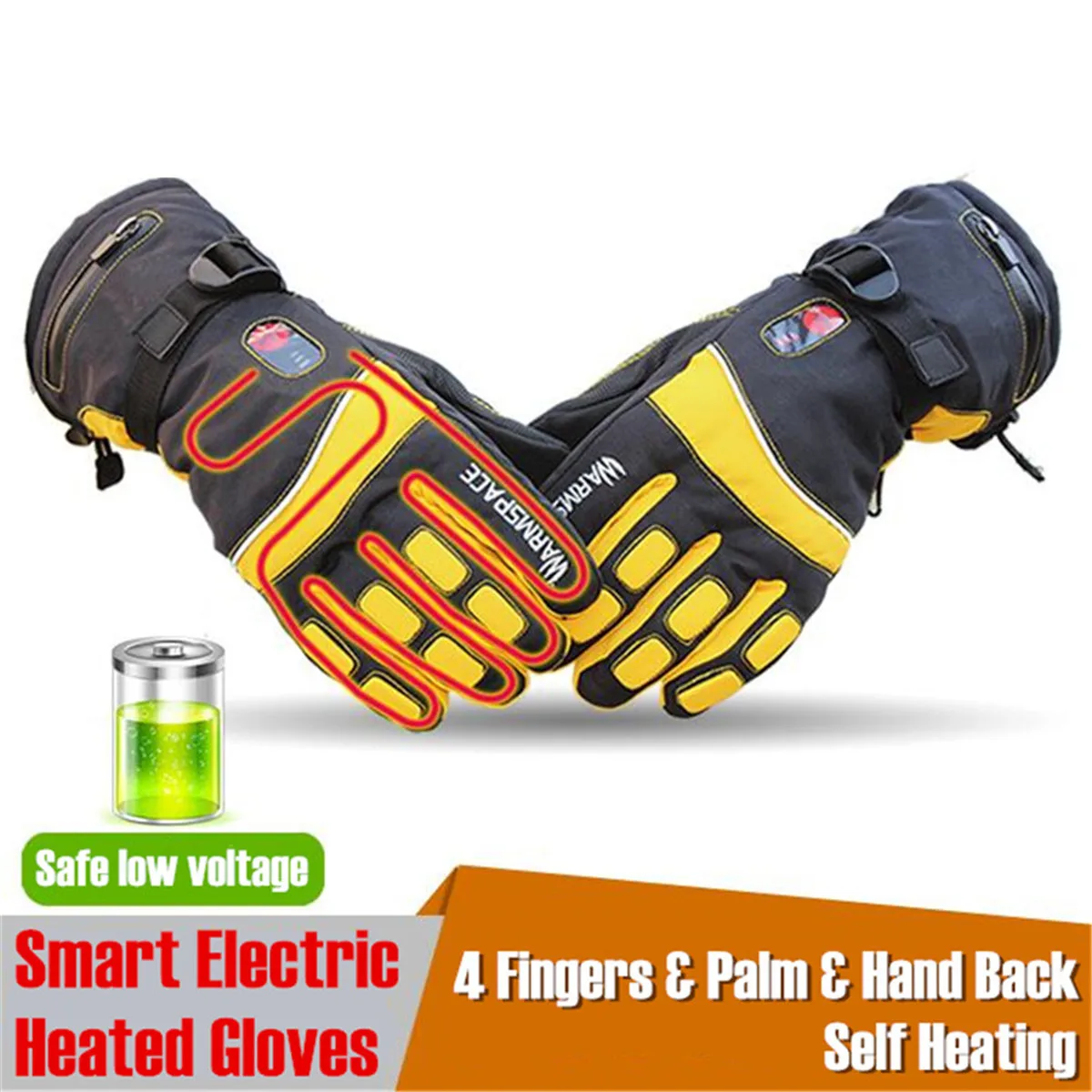 Smart Electric Heat Gloves Winter Hand Warmer Waterproof Heated Gloves Cycling Motorcycle Heating Ski Self Heating Gloves Unisex