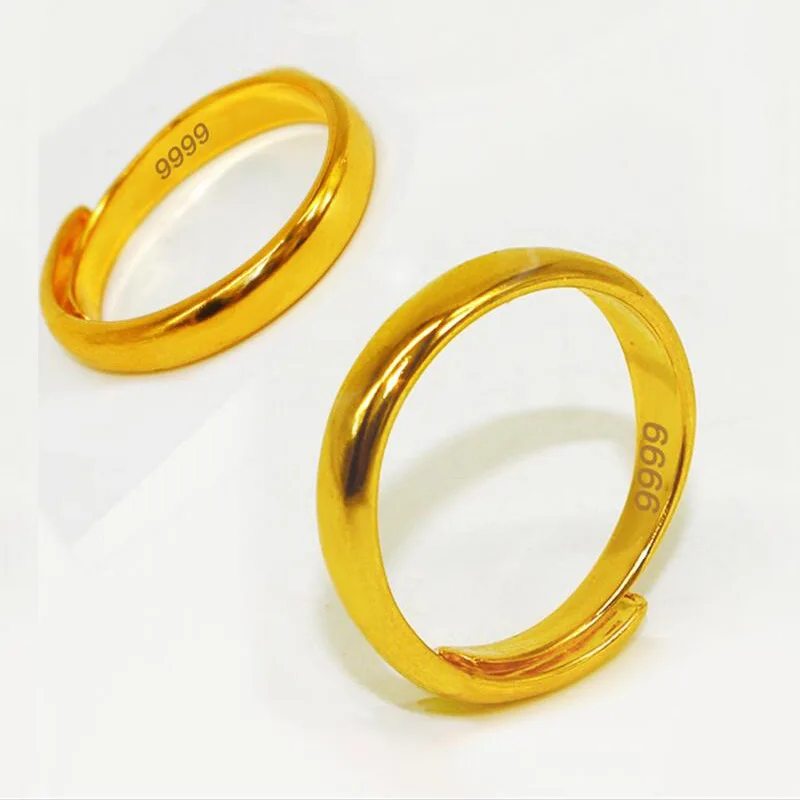 Вьетнамские аллювиальные золотые парные кольца минимализм тонкие