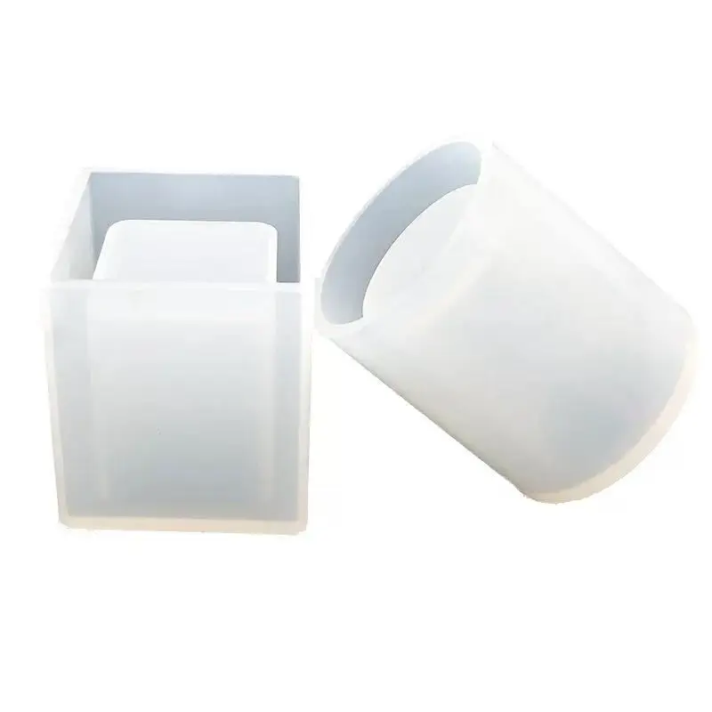 

Cuboid Cylinder Pen Container Epoxy Silicone Mold Handmade Sleek Heart Flower Shape Cylinder Mold For Resin Art Craft Tools