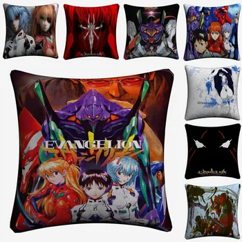

Neon Genesis Evangelion Anime Decorative Linen Cushion Cover For Sofa Chair 45x45cm Throw Pillow Case Home Decor Almofada