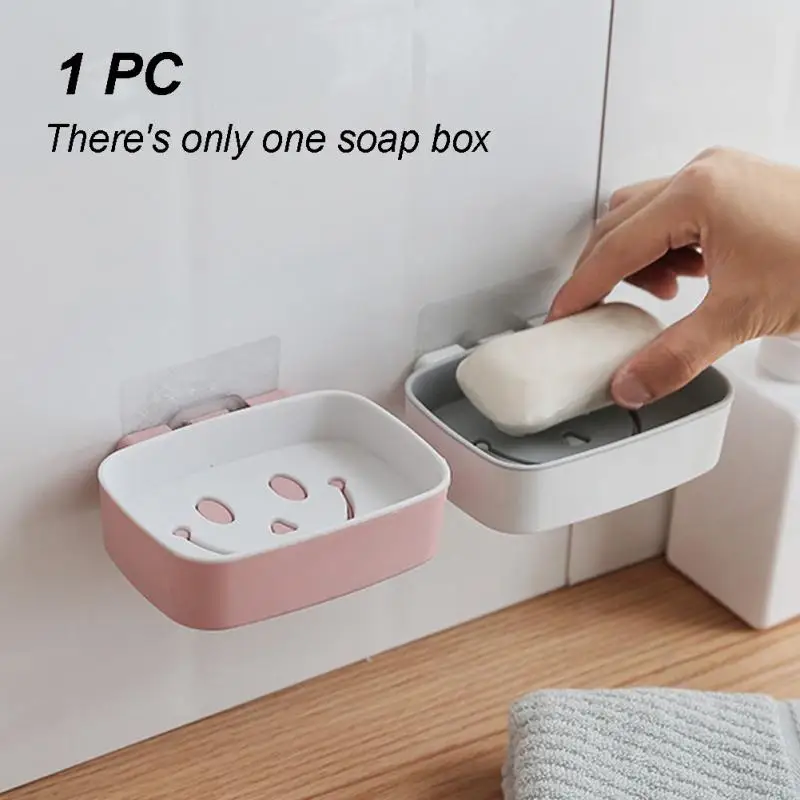 مزدوجة طبقة الصابون طبق قوي الالتصاق جدار حامل صينية الصابون صندوق تخزين للحمام دش أداة