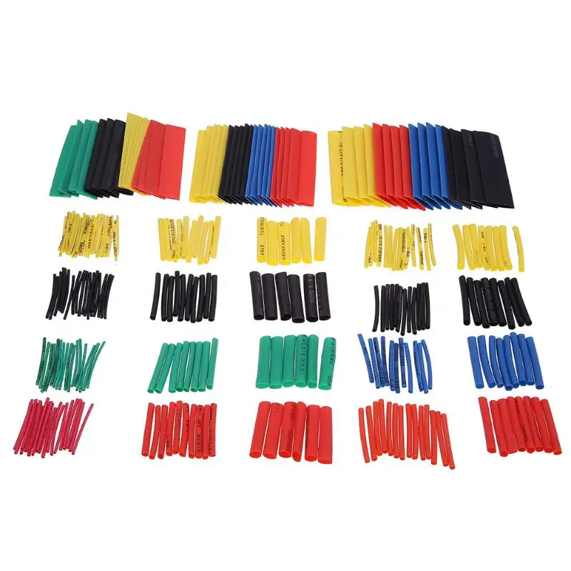 

328Pcs/set 2:1 Heat Shrink Tubing WrapInsulation Shrinkable Tube Assortment Heat Shrink Tubing Wire Cable Sleeve Kit