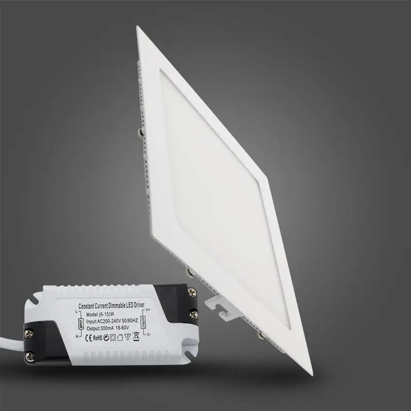 

Led Panel Light Dimmable Recessed Downlight Ceiling Square Luces Led Decoracion 15W Ultrathin Nature White Square Panel Lighting