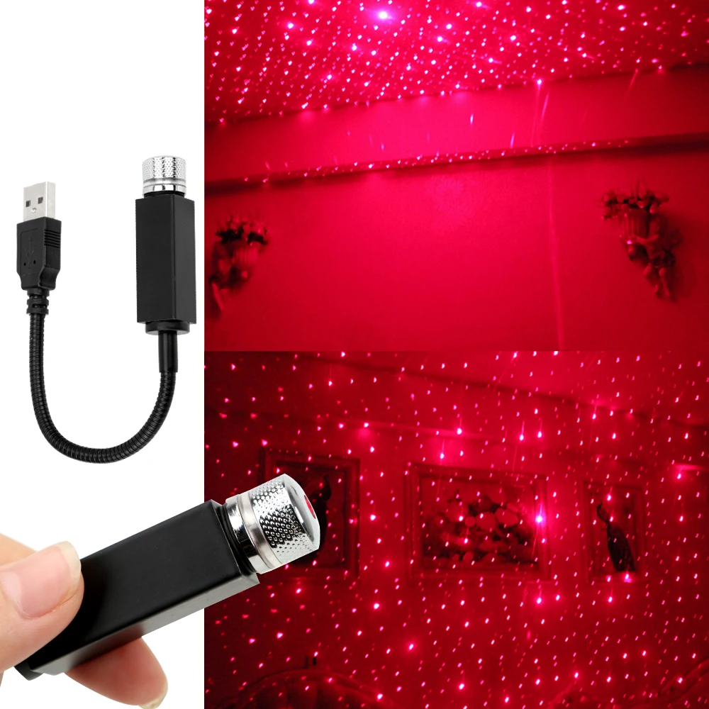 قابل للتعديل متعددة تأثيرات الإضاءة جو غالاكسي مصباح LED سيارة سقف نجمة الليل كشاف ضوئي USB مصباح للزينة