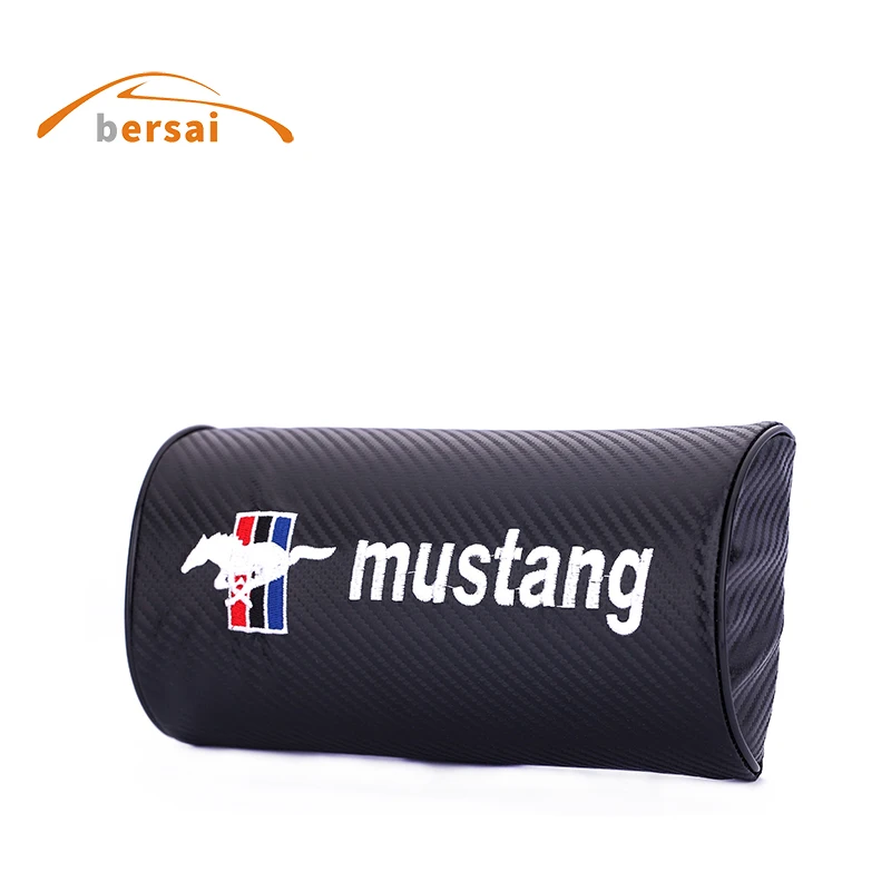 

Carbon fiber style Car soft Neck Pillow seat headrest Car styling For 2012-2018 Ford mustang Shelby gt350 gt500 Seat accessories
