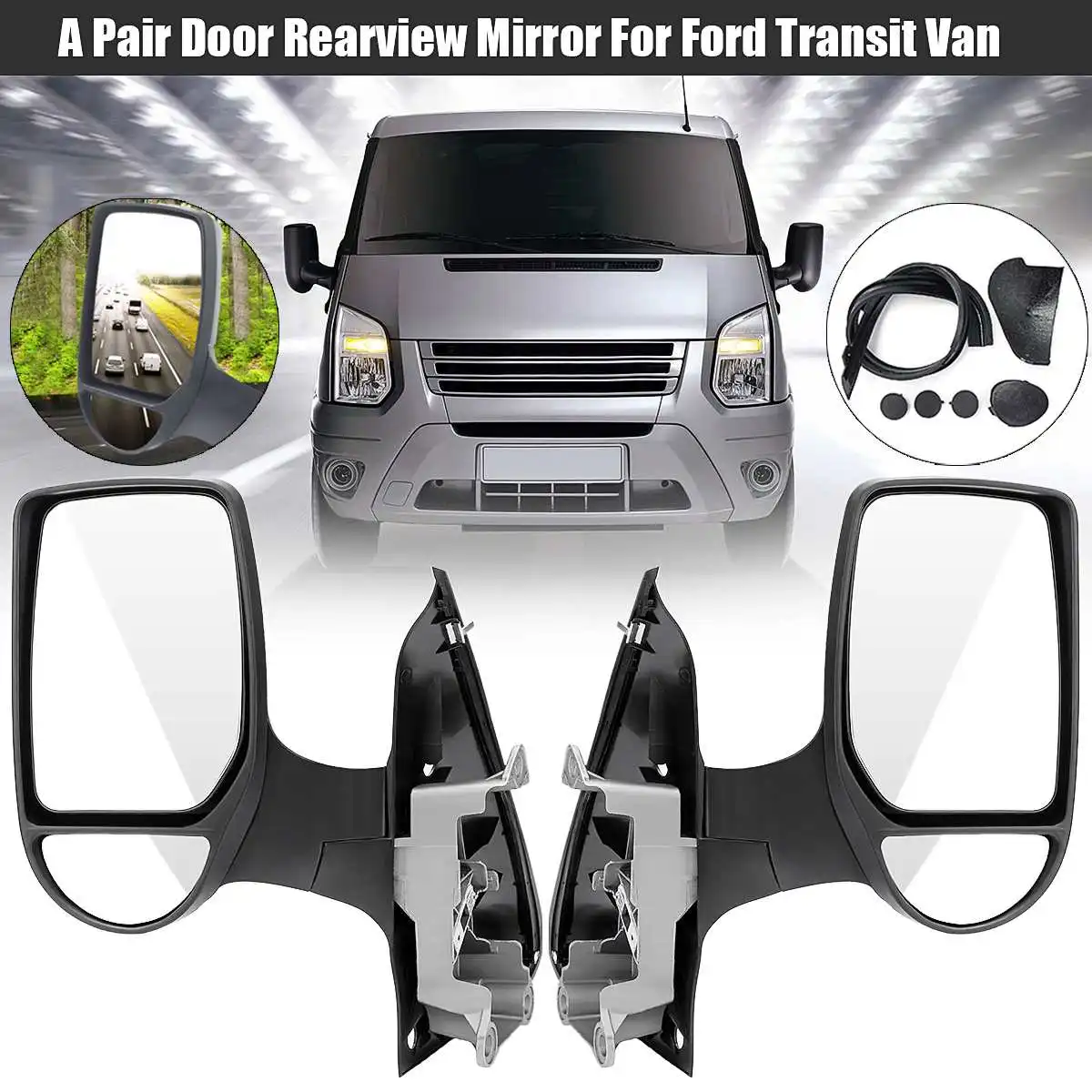 

Left/Right Car Short Arm Wing Manual Door Mirror Replacement for Ford Transit Van MK7 2006-2014 Car Exterior Part