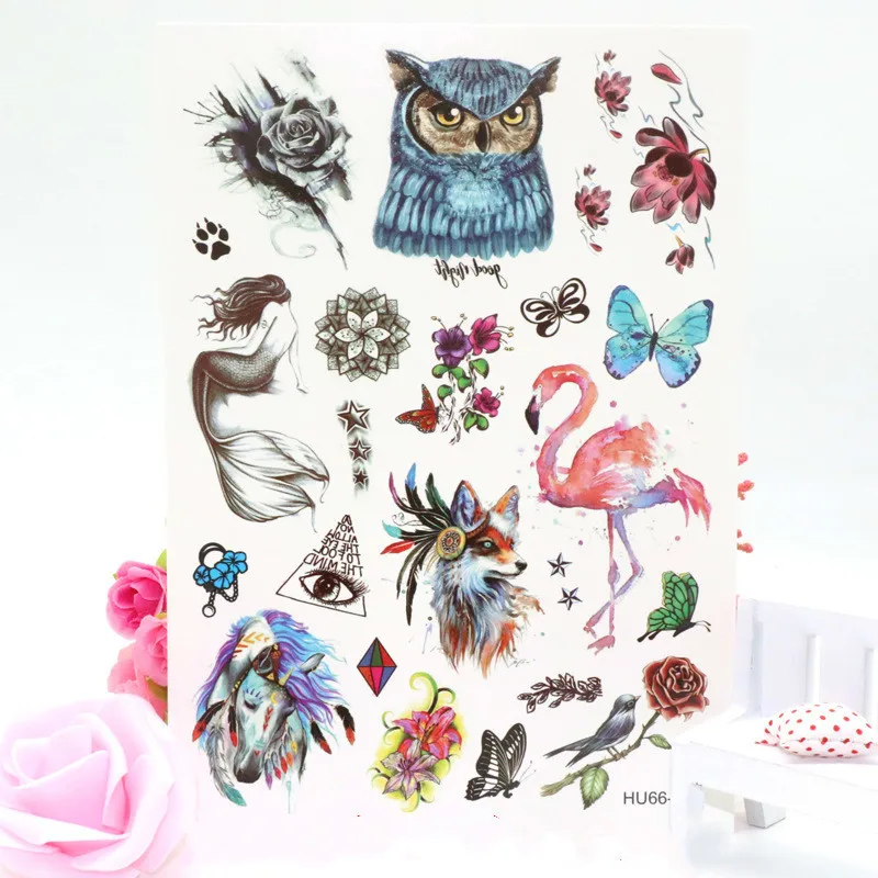 

Two sheets Flower Arm Tattoo Sticker funny Children Subsidies Waterproof Small Fresh Colour Multi color paper cute stickers