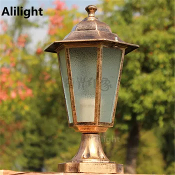 

European Outdoor Lantern Column Lights Led Iluminacion Exterior Pillar Lamp Waterproof Landscape Lighting Aluminum Black/bronze