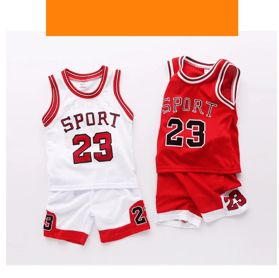 Hot Summer Baby Boys And Girls Unisex Sports Jerseys MJ Basketball Vest
