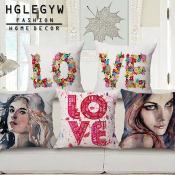 

Romantic Valentines Day Gift For Girlfriend Love Letter Girl Throw Pillowcase Cushion Cover Sweet For Couple Home Decor 45*45cm
