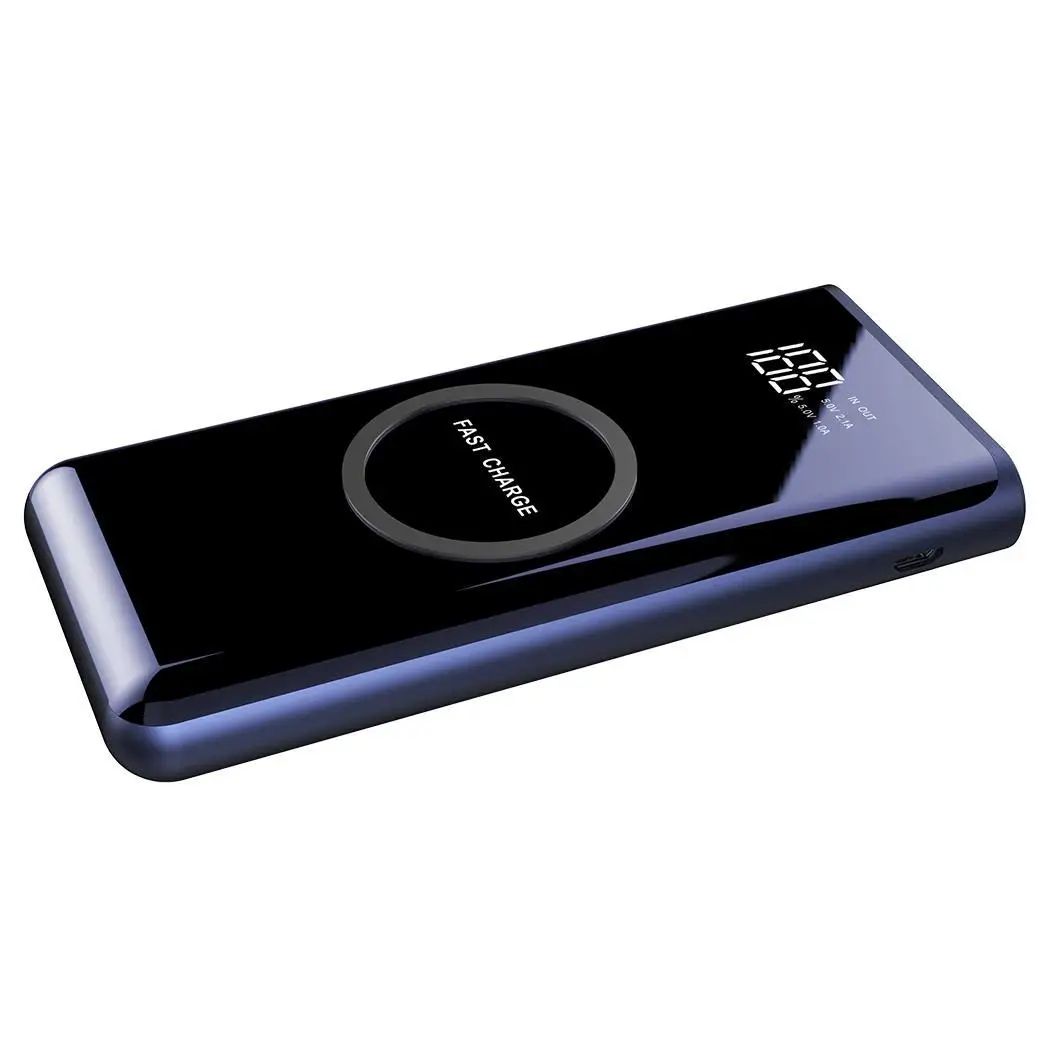 10000mAh Digital Wireless Ultra Thin Polymer Power Bank Charger Display LCD Portable Dual USB Power Bank External Battery for MI