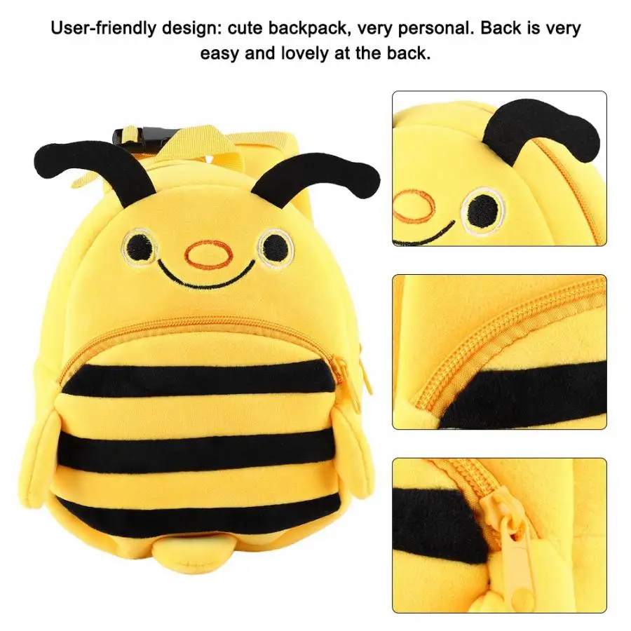 Детский рюкзак с ремнем безопасности, поводок, плюшевая сумка, милый рюкзак с Пчелкой для детей дошкольного возраста, анти-потеря, детские сумки для ланча