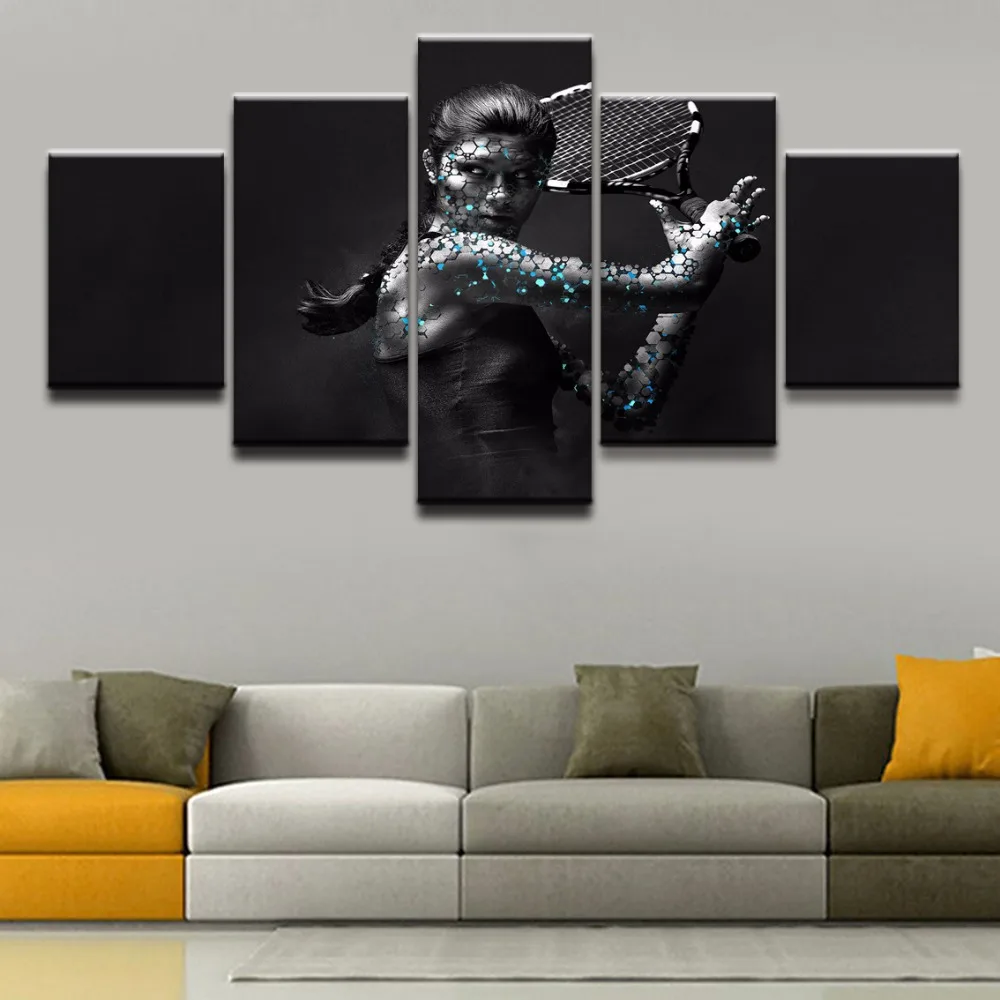 

Canvas Printed 5 Pieces Sports Tennis Wall Art Home Decor For Living Room Painting Pictures Artistic Poster Artwork Wall Decor