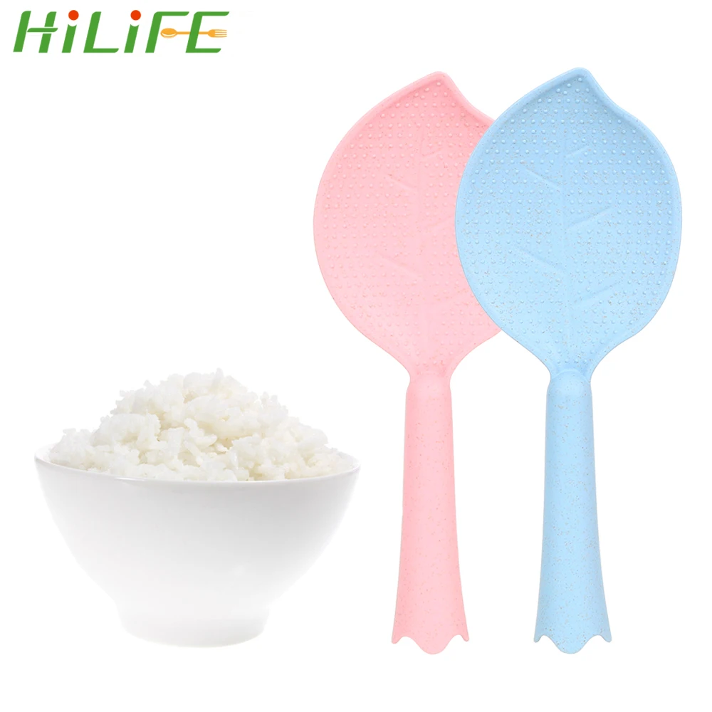 

HILIFE Leaves Shape Non Stick Kitchen Tool Tableware Rice Paddle Spoon Random Color Rice Spoon 1 piece Wheat Straw Plastic
