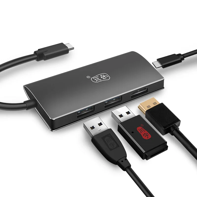

Kawau H331 Type-C to 2-Port USB 3.0 USB-C PD 3.0 Charge 4K Display Hub 3.0HUB+HDMI+PD3.0 Charger + 4K Display