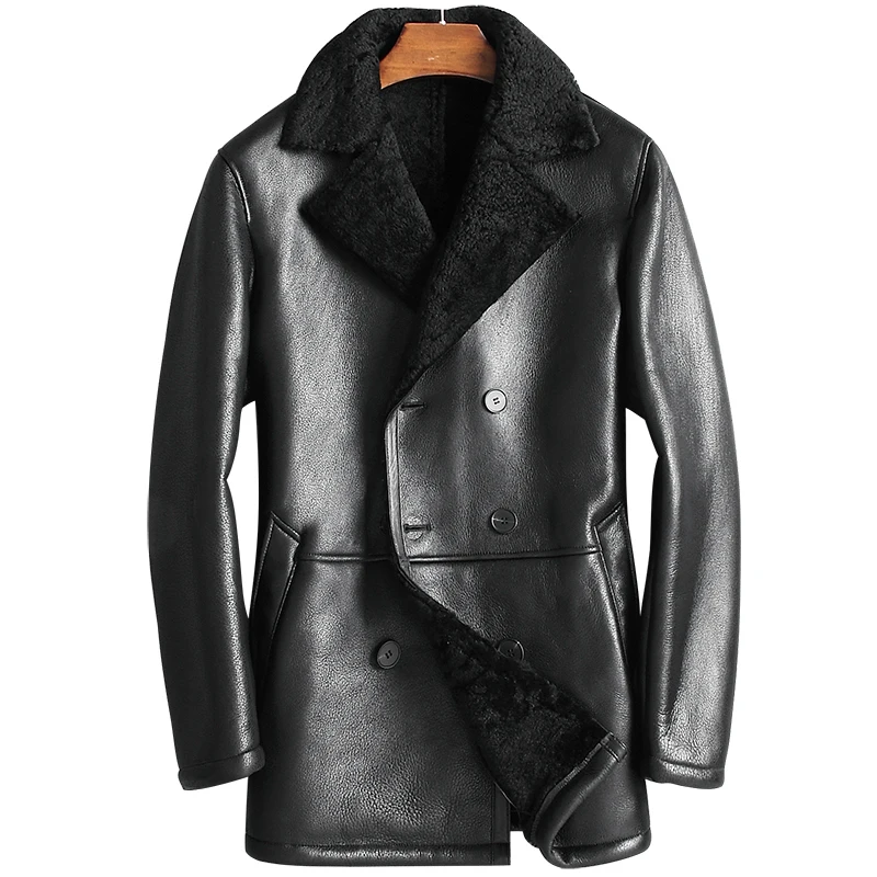 

Genuine Leather Jacket Men's Winter Jacket Natural Wool Fur Liner Coat Male Real Sheepskin Warm Jackets Chaqueta BC812 MY1663