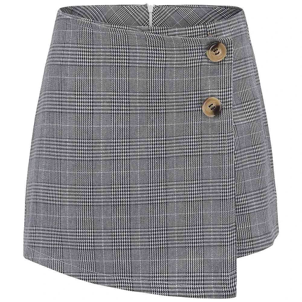 Wipalo Asymmetrical Women Shorts Mid Waist Skinny