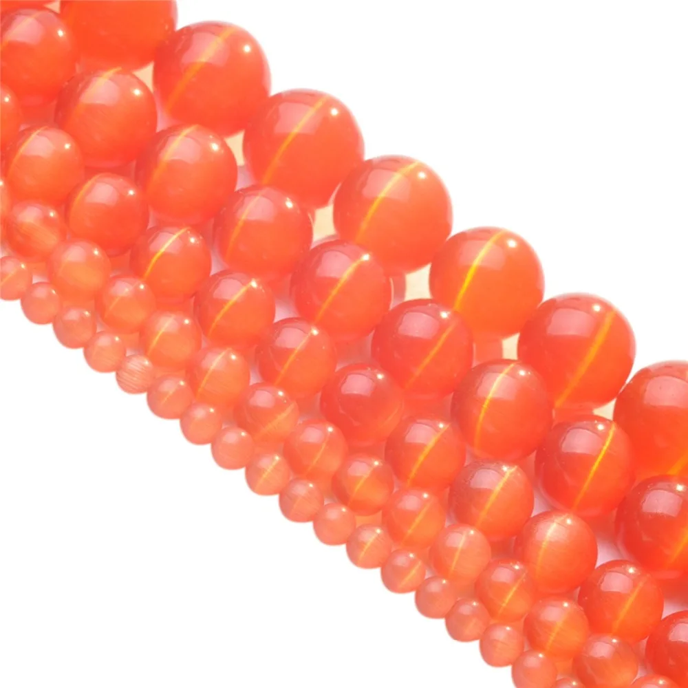 

NEW AAA+ Quality 4/6/8/10/12mm Round String Opal Loose Spacer Bead Stone Black Orange Red Yellow Cat Eye Beads